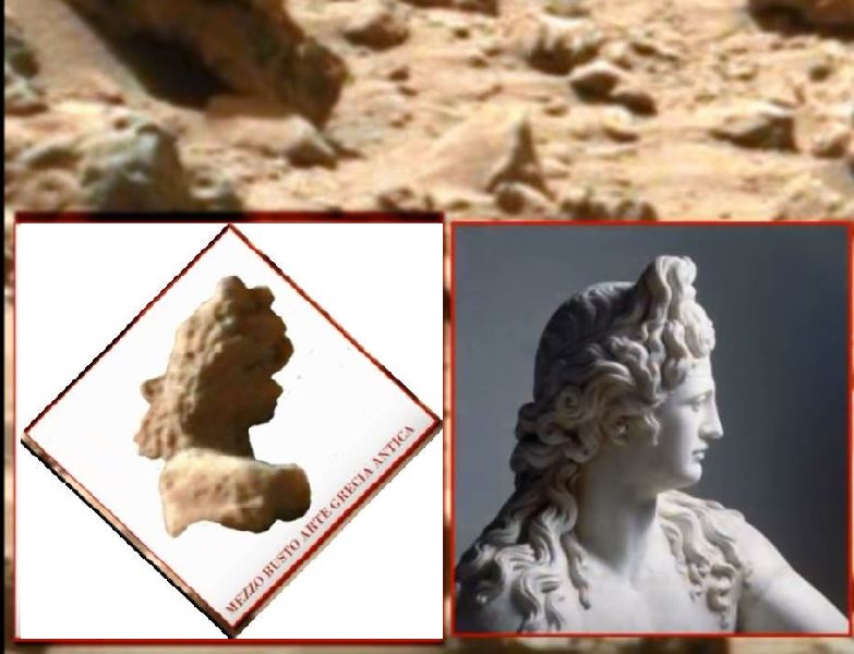 L'anomalia trovata somiglia notevolmente al mezzo busto di statua a destra. una somiglianza, non c'è che dire, davvero notevole