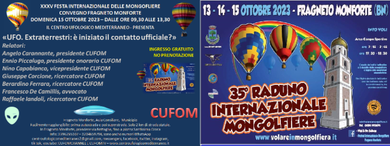 Convegno Fragneto Monforte +Festa internazionale mongolfiere 35.ma edizione, 13,14 e 15.10.2023 - Copia