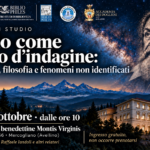 Immagine illustrativa del convegno di Mercogliano dedicato a UFO, filosofia e astronomia. Locandina