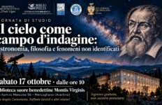 Immagine illustrativa del convegno di Mercogliano dedicato a UFO, filosofia e astronomia. Locandina